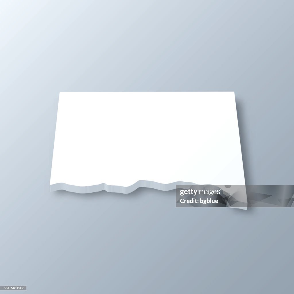 Yankton County, South Dakota. 3D Map on gray background
