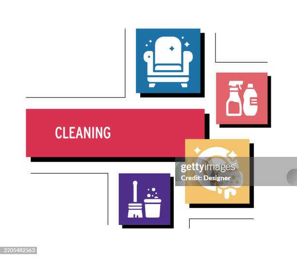cleaning service related vector illustration. clean, house, housekeeping, cleaner, housework, hygiene - hands touching window stock illustrations
