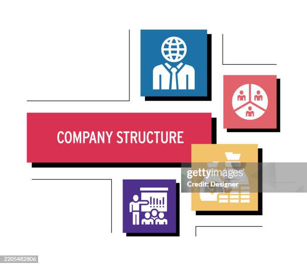 company structure related vector illustration. management, business, teamwork, corporate, team, leadership, hierarchy - information resources stock illustrations