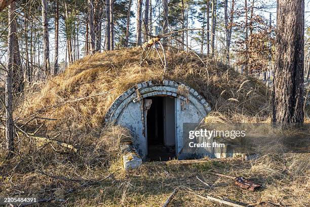old military shelter - military bunker stock pictures, royalty-free photos & images