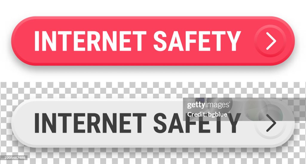 Safety Programs Button Image Internet Safety 3d Click Web Buttons On Blank Background High-Res ...
