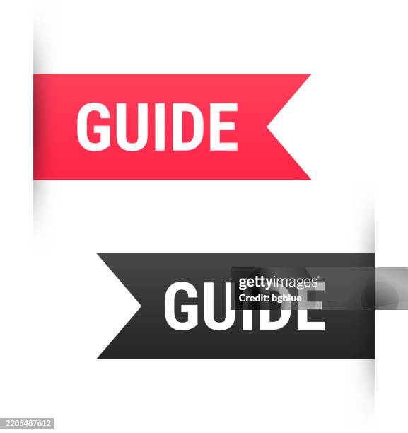Guide Banner Bookmark Ribbon Label On White Background High-Res Vector ...