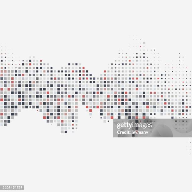 abstract square shape mosaic checked pixelated element textured background - color blocking stock illustrations