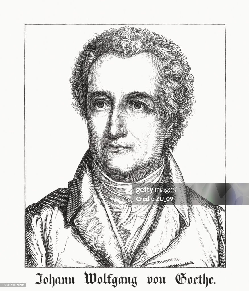 Goethe German Johann Wolfgang Von Goethe German Poet Wood Engraving Published 1854 ...