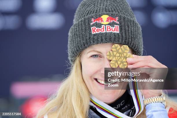 Fanny Smith of Team Switzerland wins the gold medal during the FIS Snowboard, Freestyle and Freeski World Championships Day 5 on March 21, 2025 in...