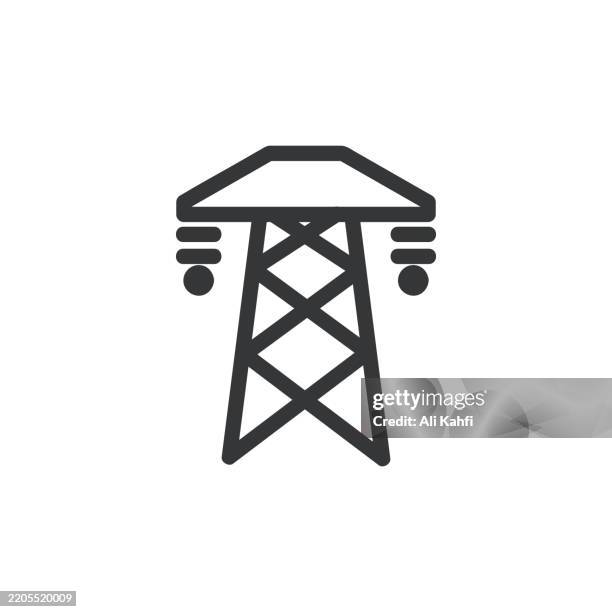 transsmision tower glyph solid icon. solid icon that can be applied anywhere, simple, pixel perfect and modern style. - electric pole stock illustrations