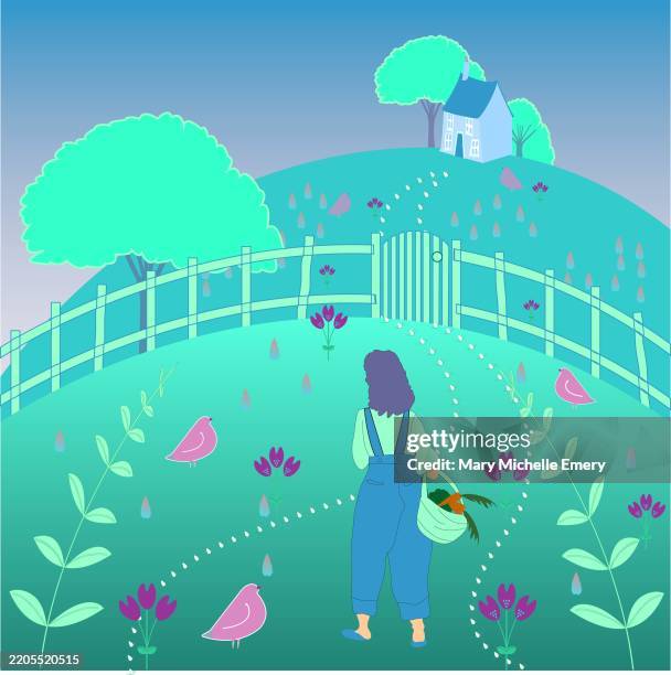coming home - uphill stock illustrations