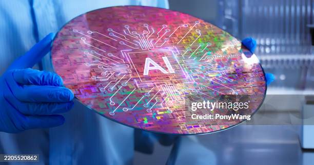 ai semiconductor wafer - wafer stock pictures, royalty-free photos & images