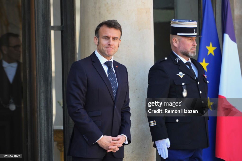 French President Emmanuel Macron Meets With New Canadian PM Mark Carney At Elysee Palace