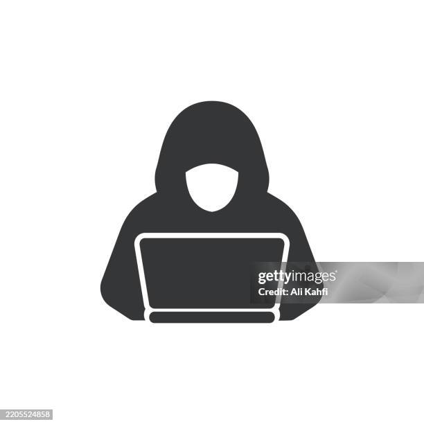 hacker glyph solid icon. solid icon that can be applied anywhere, simple, pixel perfect and modern style. - dark web stock illustrations