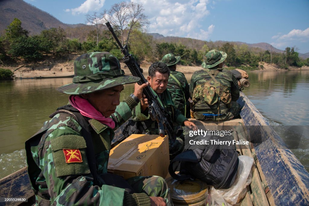 Soldiers from an armed group fighting the burmese army who...