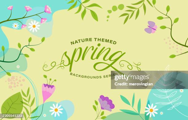 Abstract Simply Background With Natural Line Arts Spring Theme High-Res ...