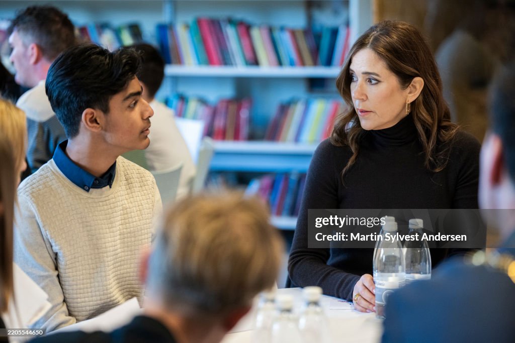 Danish Queen Mary Visits In School Force With Mary Foundation