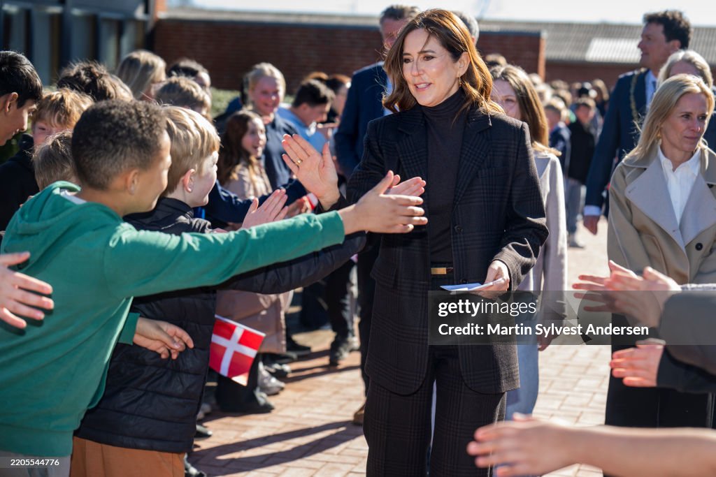 Danish Queen Mary Visits In School Force With Mary Foundation
