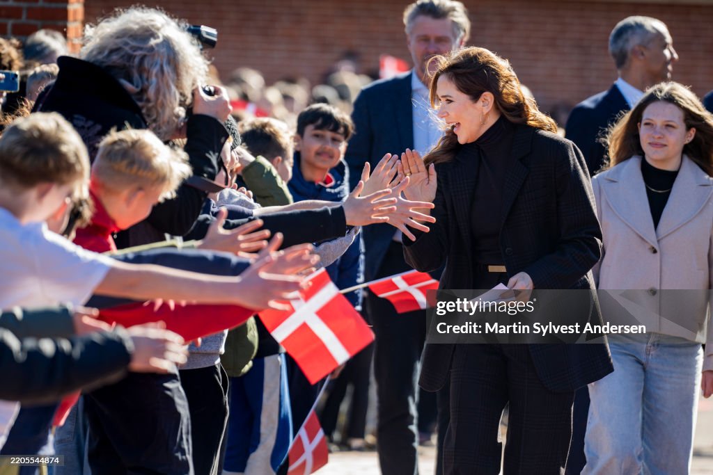 Danish Queen Mary Visits In School Force With Mary Foundation