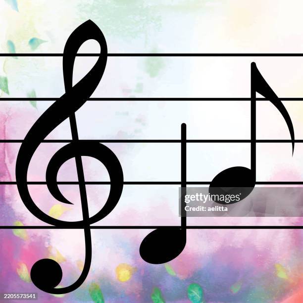 vector illustration of treble clef and notes. - symphony stock illustrations