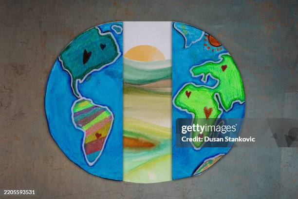 earth day 2025 - caution hot stock illustrations
