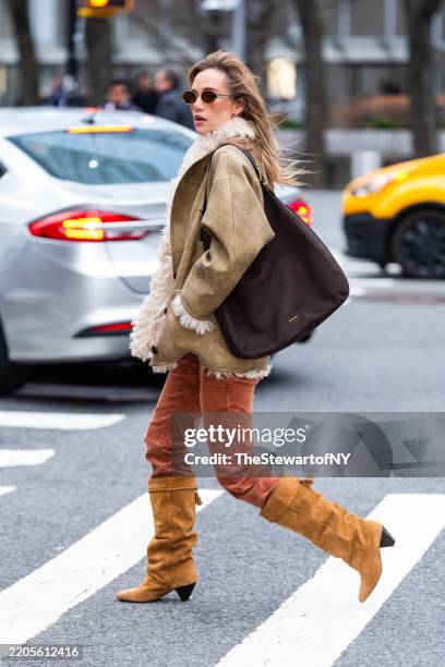 Suki Waterhouse is seen in Tribeca on March 17, 2025 in New York City.