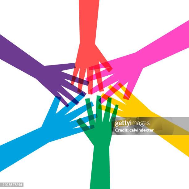 Multiple Hand Reaching Multi Colored Hands Reaching Out High-Res Vector Graphic - Getty Images