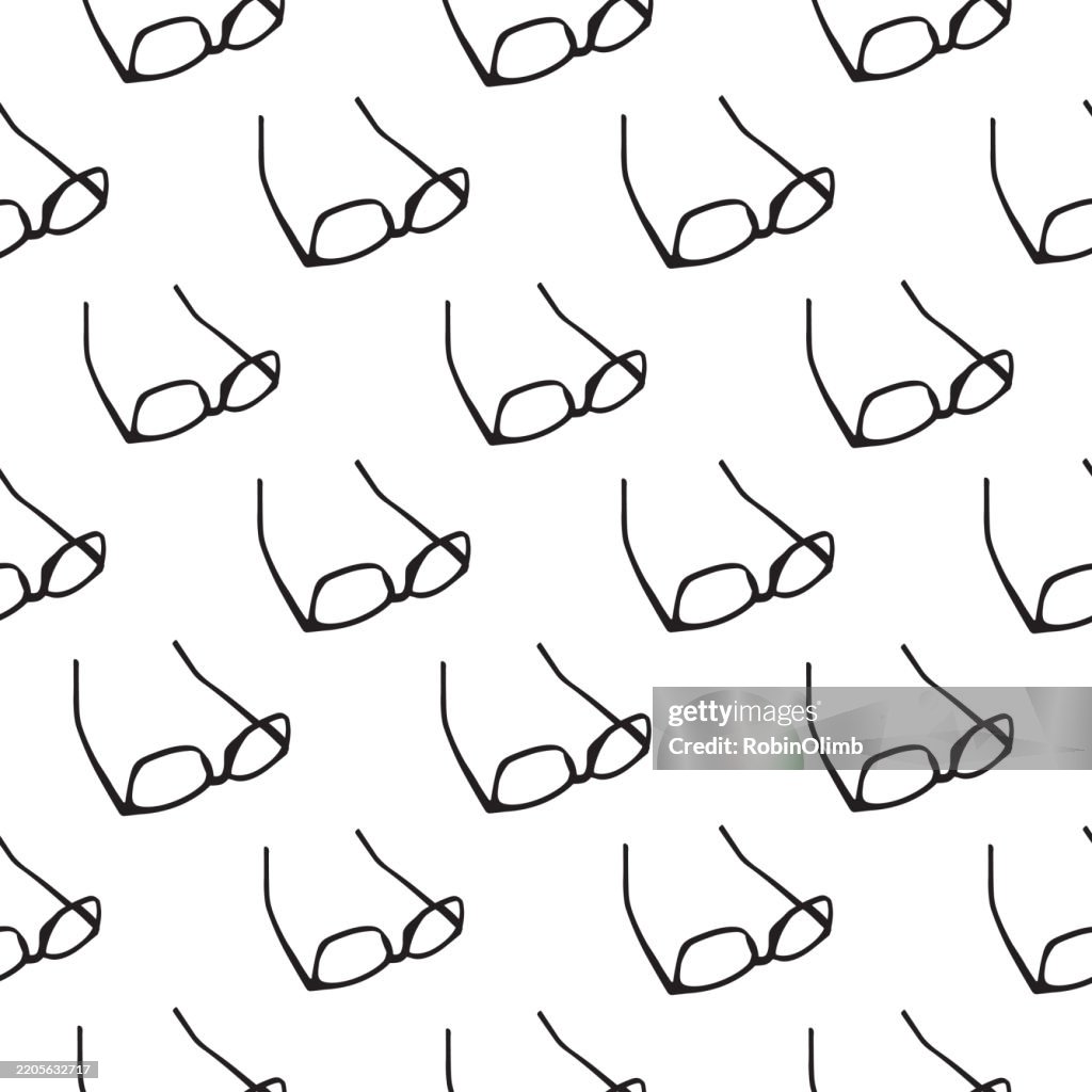 Black Eyeglasses Seamless Pattern
