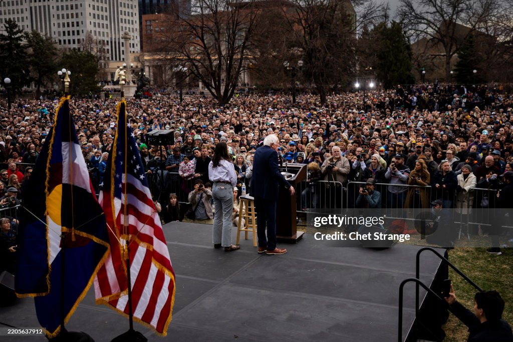 Bernie Rally Live Denver Senator Bernie Sanders speaks during a rally on March 21, 2025 at ...