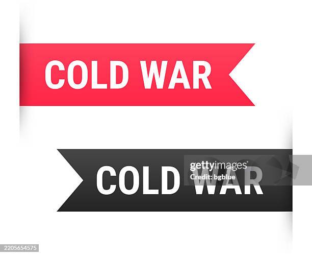 cold war - banner, bookmark, ribbon, label on white background - cold war stock illustrations