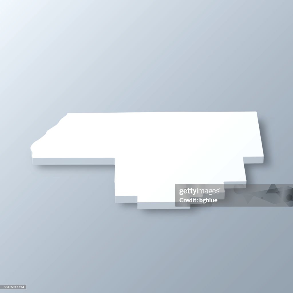 Woodford County, Illinois. 3D Map on gray background