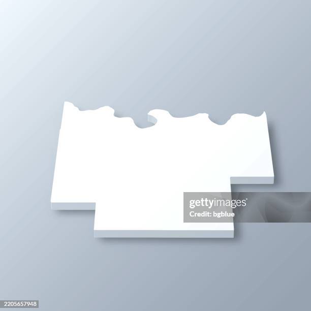 pontotoc county, oklahoma. 3d map on gray background - ada stock illustrations