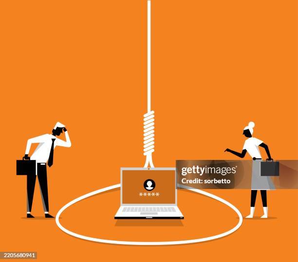 laptop in a trap - mouse trap stock illustrations