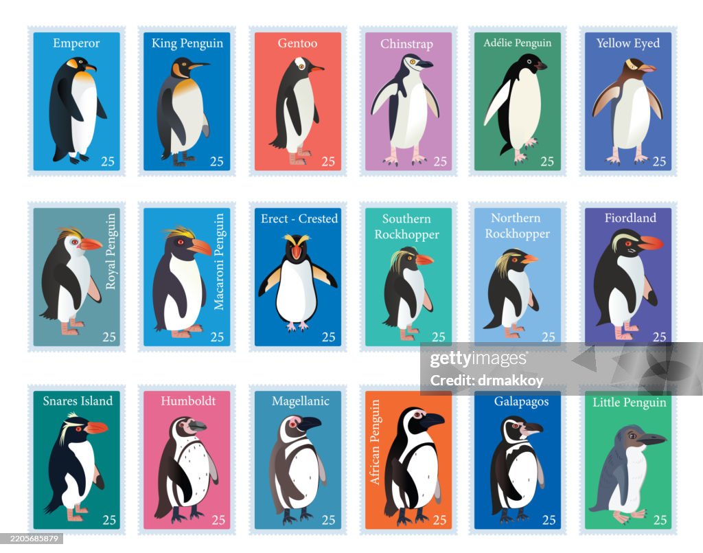 World penguen varieties stamps