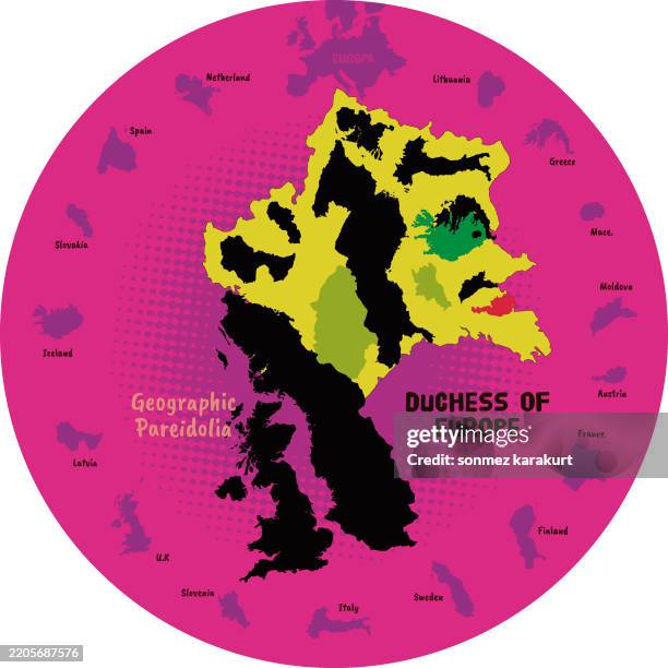 geography pareidolia - strange perspective stock illustrations