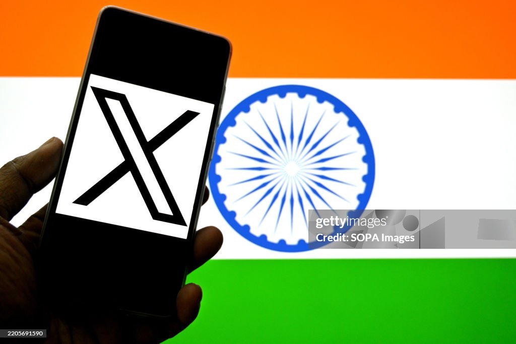 In this photo illustration, a X (Twitter) logo is seen...