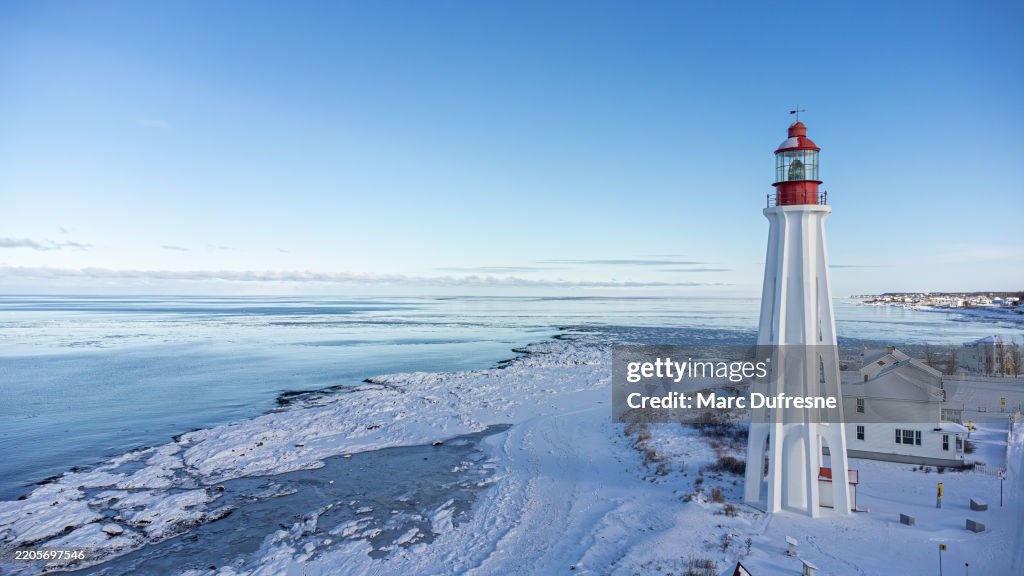 Aerial view of lighthouse of Pointe-au-père