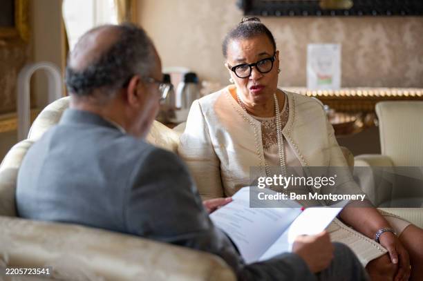 The Rt Hon Patricia Scotland KC, Secretary-General of the Commonwealth speaks with Dr Tedros Adhanom Ghebreyesus, Director-General of the World...