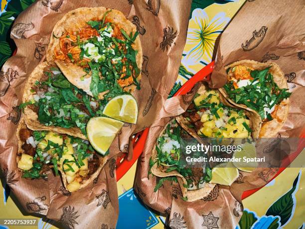 various tacos served at a mexican restaurant - user generated content stock pictures, royalty-free photos & images