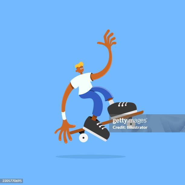 skateboarding tricks - skater stock illustrations