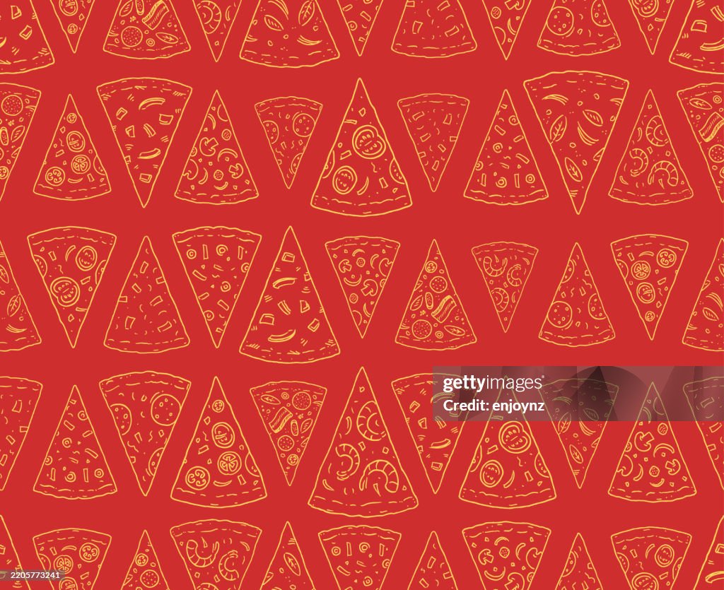 Seamless pizza slices wallpaper background