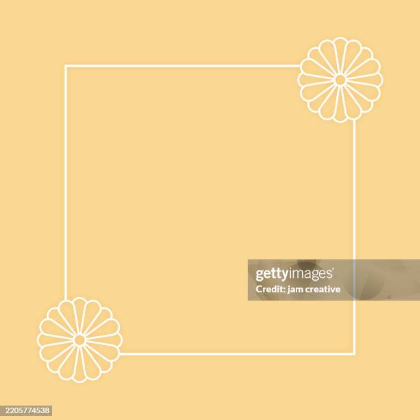 butter yellow flower monoline spring background template - save the date stock illustrations