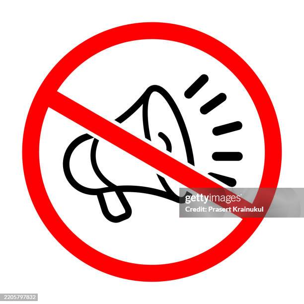 no sound symbol. do not use megaphone sign - publication stock pictures, royalty-free photos & images