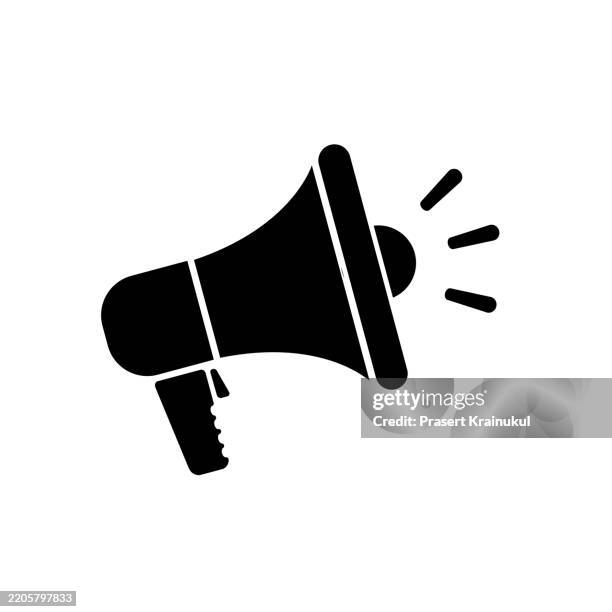 megaphone icon. announce sign - megafono foto e immagini stock