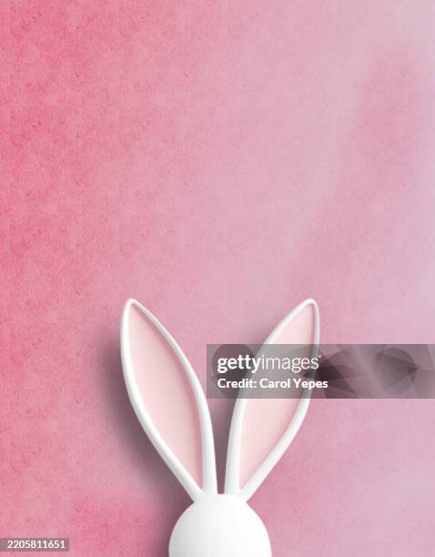 rabbit ears headband.easter concept - funny shaped head stock pictures, royalty-free photos & images