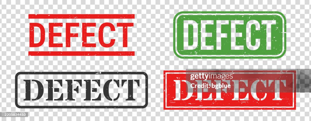 Defect Rubber Stamp Set On Blank Background High-Res Vector Graphic ...