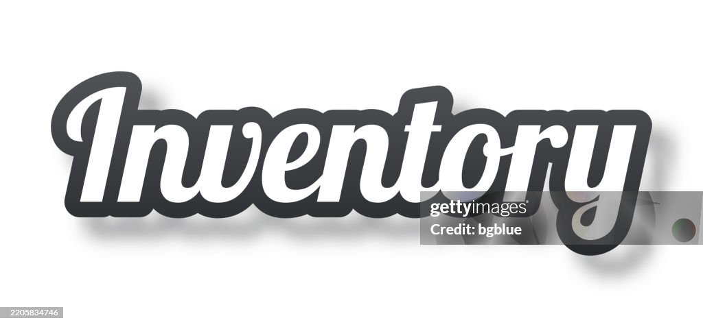 Inventory Lettering Design Inventory 3d Text With Shadow On White Background High-Res Vector ...