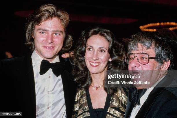 American actor Greg Evigan, dancer Pamela Serpe, and American comedian Buddy Hackett during the 6th People's Choice Awards at the Hollywood Palladium...