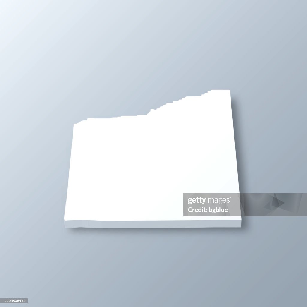Jackson County, Oregon. 3D Map on gray background