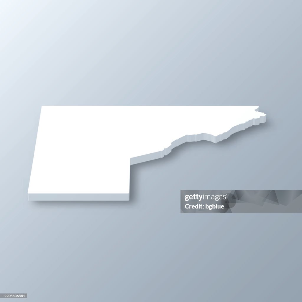 Mesa County, Colorado. 3D Map on gray background