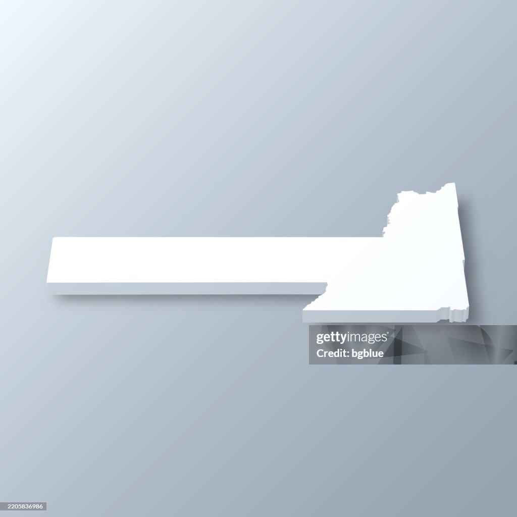 Pennington County, South Dakota. 3D Map on gray background