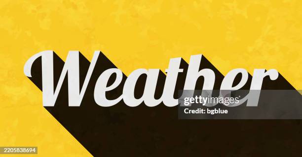 Weather Text With Long Shadow On Textured Yellow Background High-Res ...