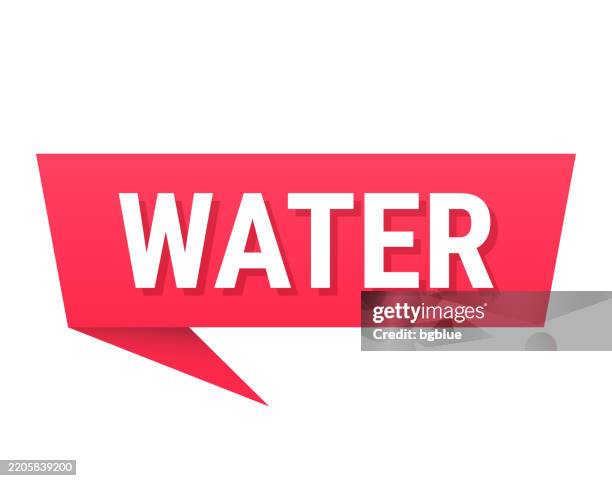 water - red speech bubble on blank background - drop box stock illustrations