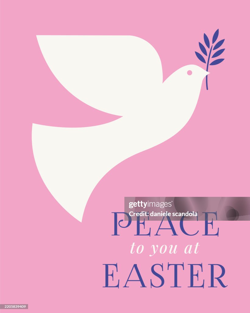 Easter greeting card with dove
